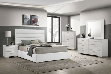 Furniture City Houma - Coaster - Felicity 5-piece Queen Bedroom Set White High Gloss - 203511Q-S5
