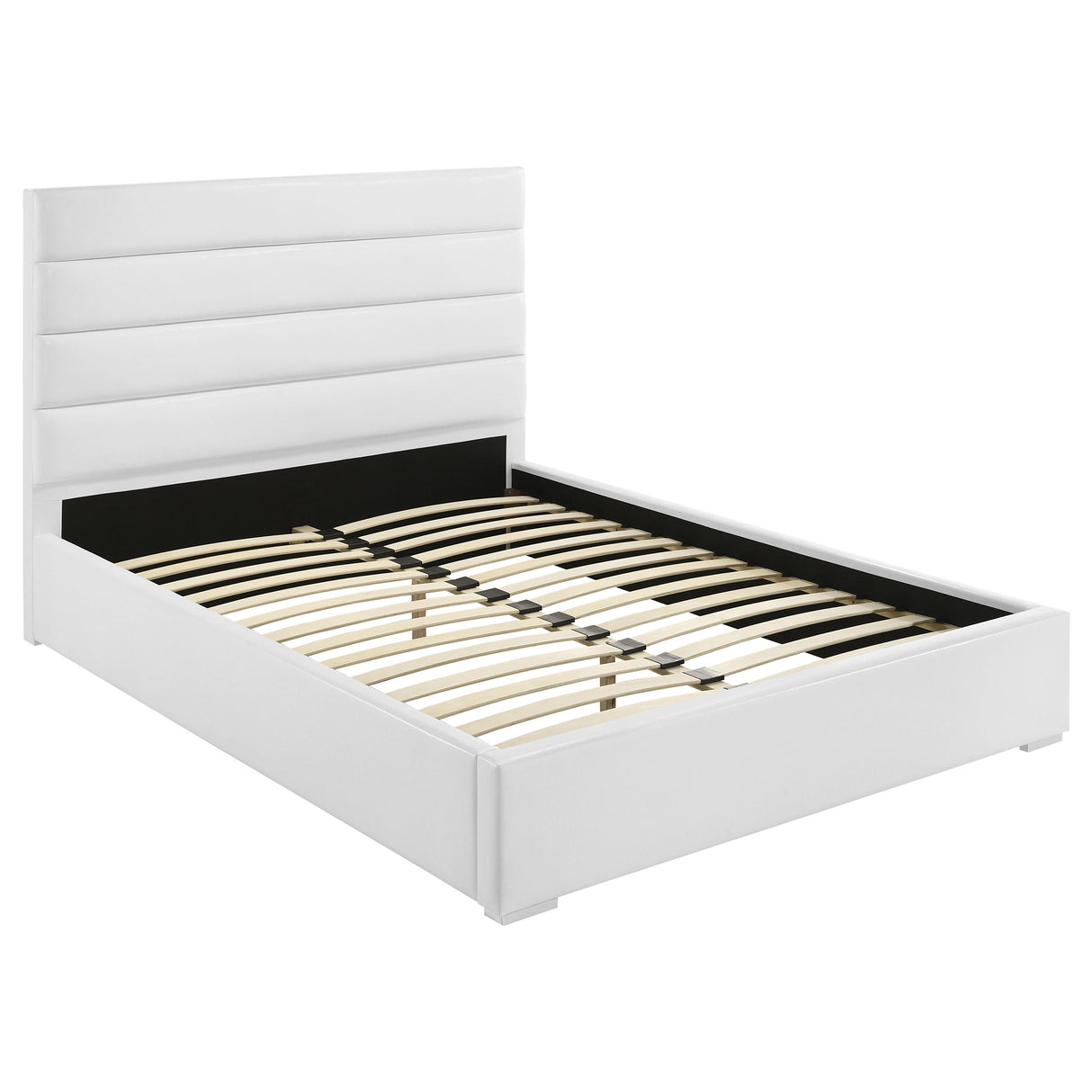 Furniture City Houma - Coaster - Felicity 53-inch Upholstered Queen Platform Bed White - 203511Q