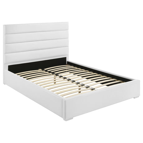 Furniture City Houma - Coaster - Felicity 53-inch Upholstered Queen Platform Bed White - 203511Q