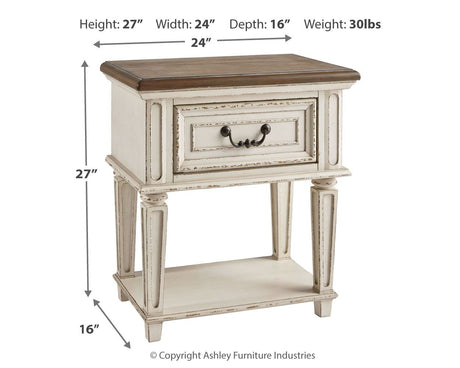 Realyn - One Drawer Night Stand - Chipped White