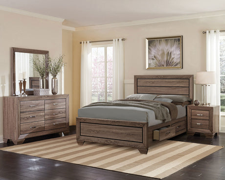 Furniture City Houma - Coaster - Kauffman 4-piece California King Bedroom Set Washed Taupe - 204190KW-S4