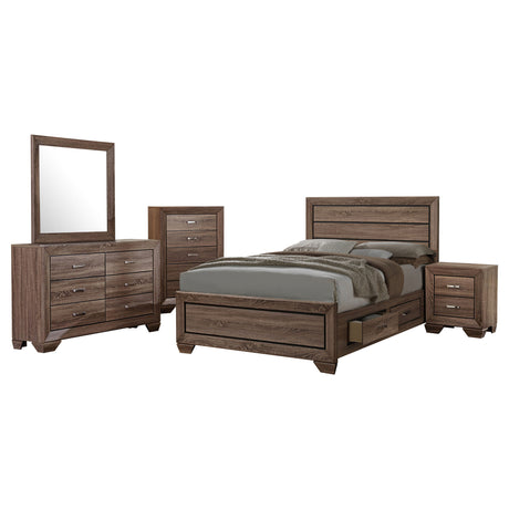 Furniture City Houma - Coaster - Kauffman 5-piece California King Bedroom Set Washed Taupe - 204190KW-S5