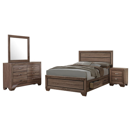 Furniture City Houma - Coaster - Kauffman 4-piece Queen Bedroom Set Washed Taupe - 204190Q-S4