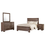 Furniture City Houma - Coaster - Kauffman 4-piece Eastern King Bedroom Set Washed Taupe - 204191KE-S4