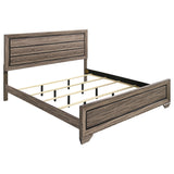 Furniture City Houma - Coaster - Kauffman Wood Eastern King Panel Bed Washed Taupe - 204191KE