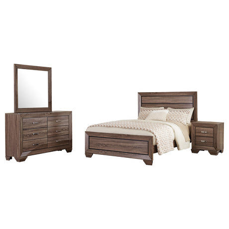 Furniture City Houma - Coaster - Kauffman 4-piece Queen Bedroom Set Washed Taupe - 204191Q-S4