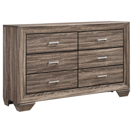 Furniture City Houma - Coaster - Kauffman 6-drawer Dresser Washed Taupe - 204193