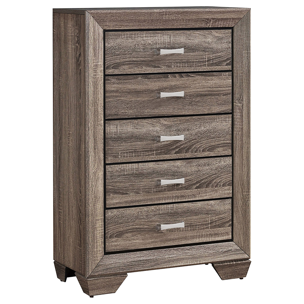 Furniture City Houma - Coaster - Kauffman 5-drawer Bedroom Chest Washed Taupe - 204195