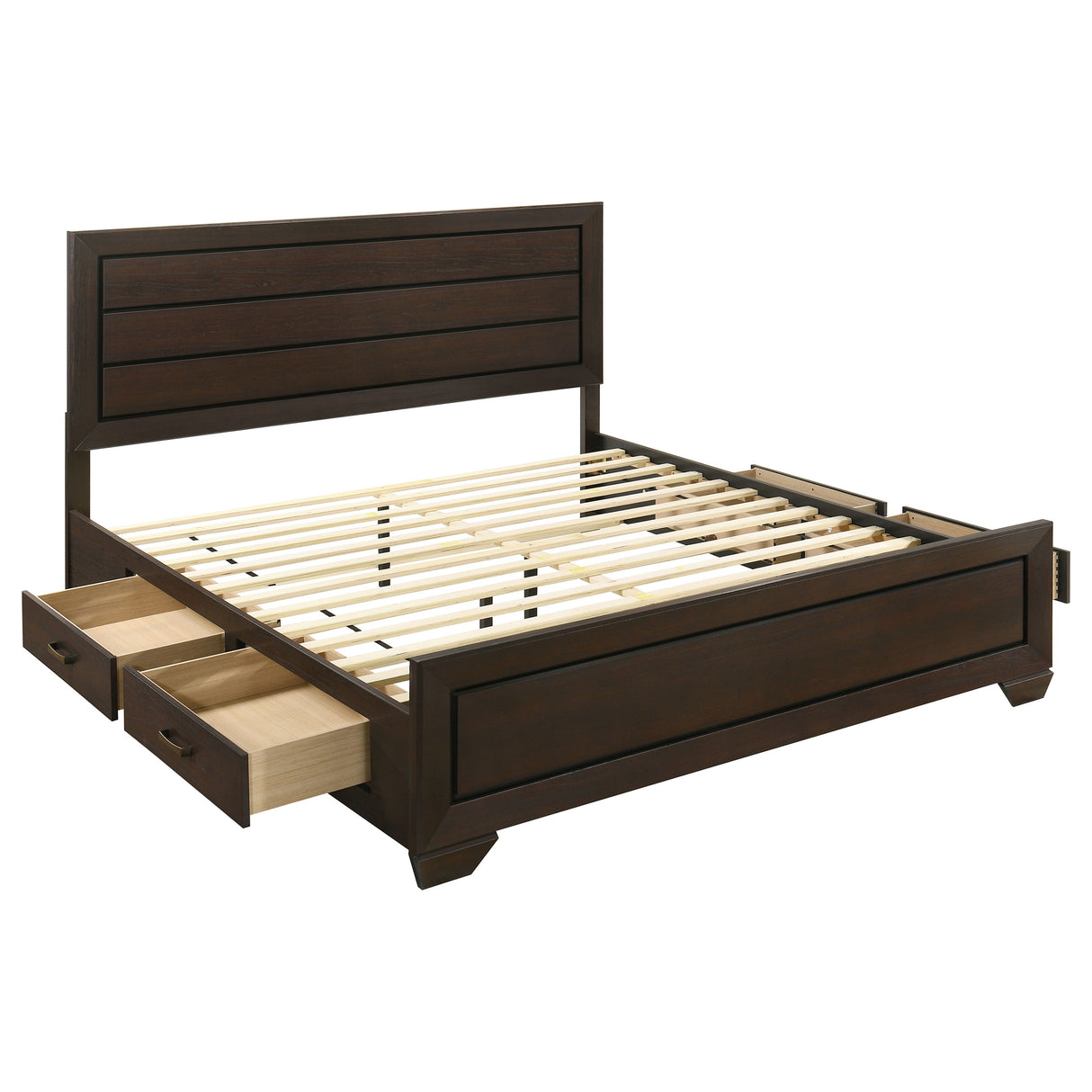 Furniture City Houma - Coaster - Kauffman Wood Eastern King Storage Panel Bed Dark Cocoa - 204390KE