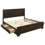 Furniture City Houma - Coaster - Kauffman Wood Eastern King Storage Panel Bed Dark Cocoa - 204390KE
