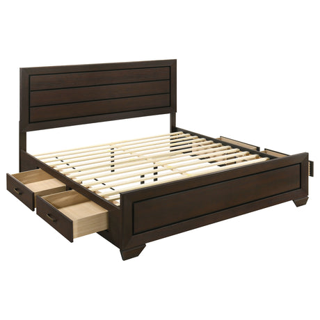 Furniture City Houma - Coaster - Kauffman Wood Eastern King Storage Panel Bed Dark Cocoa - 204390KE