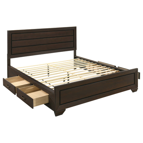 Furniture City Houma - Coaster - Kauffman Wood California King Storage Panel Bed Dark Cocoa - 204390KW