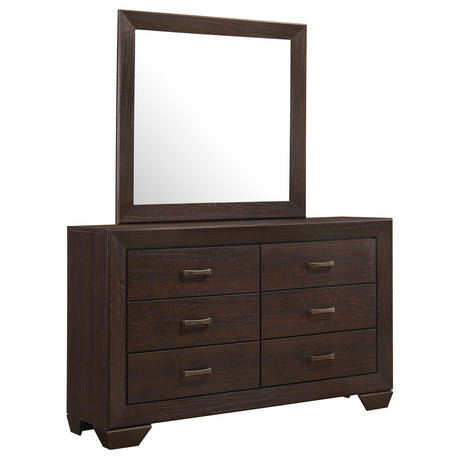 Furniture City Houma - Coaster - Kauffman 6-drawer Dresser with Mirror Dark Cocoa - 204393M
