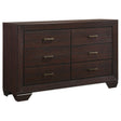 Furniture City Houma - Coaster - Kauffman 6-drawer Dresser Dark Cocoa - 204393