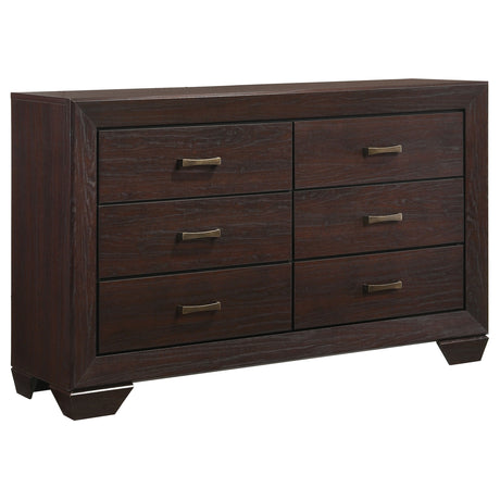 Furniture City Houma - Coaster - Kauffman 6-drawer Dresser Dark Cocoa - 204393