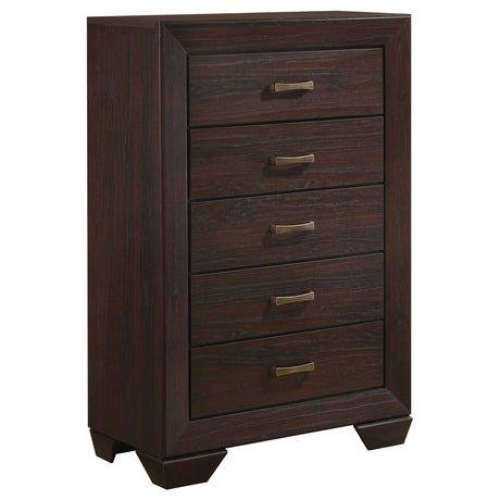 Furniture City Houma - Coaster - Kauffman 5-drawer Bedroom Chest Dark Cocoa - 204395