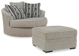 Furniture City Houma - Ashley Furniture - Calnita Oversized Swivel Chair and Ottoman - Oversized Swivel Chair and Ottoman - 20502U1