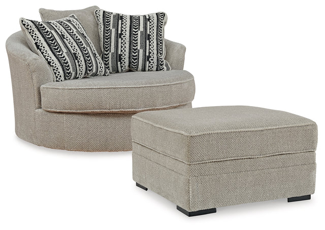 Furniture City Houma - Ashley Furniture - Calnita Oversized Swivel Chair and Ottoman - Oversized Swivel Chair and Ottoman - 20502U1