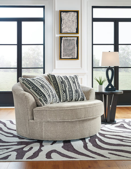 Furniture City Houma - Ashley Furniture - Calnita Oversized Swivel Accent Chair - Oversized Swivel Accent Chair / Sisal - 2050221