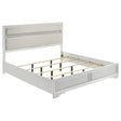Furniture City Houma - Coaster - Miranda 54-inch Upholstered Eastern King Panel Bed White - 205110KE