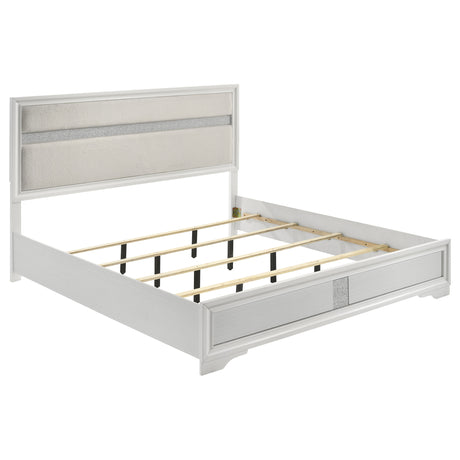 Furniture City Houma - Coaster - Miranda 54-inch Upholstered Eastern King Panel Bed White - 205110KE