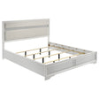Furniture City Houma - Coaster - Miranda 54-inch Upholstered California King Panel Bed White - 205110KW