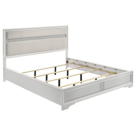 Furniture City Houma - Coaster - Miranda 54-inch Upholstered California King Panel Bed White - 205110KW