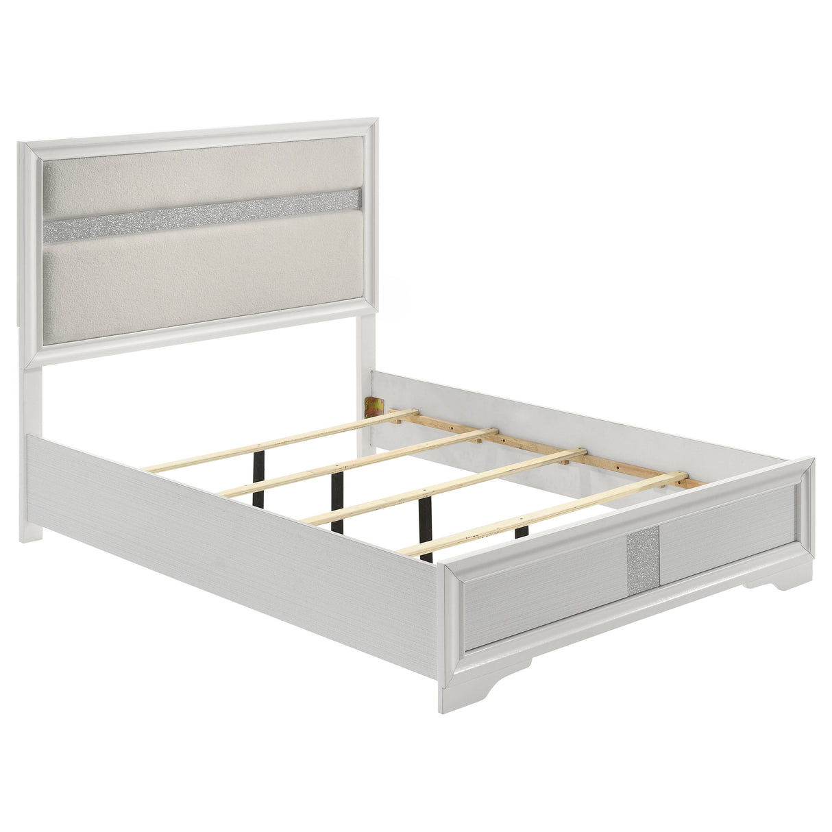 Furniture City Houma - Coaster - Miranda 54-inch Upholstered Queen Panel Bed White - 205110Q