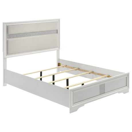 Furniture City Houma - Coaster - Miranda 54-inch Upholstered Queen Panel Bed White - 205110Q