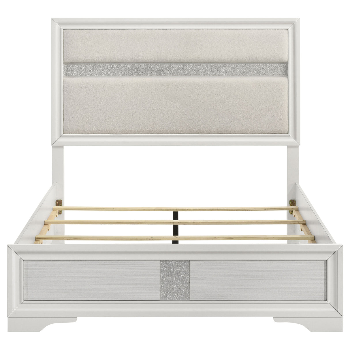 Miranda 54-inch Upholstered Queen Panel Bed White