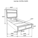 Miranda 54-inch Upholstered Twin Panel Bed White