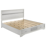 Furniture City Houma - Coaster - Miranda 51-inch Wood Eastern King Storage Panel Bed White - 205111KE
