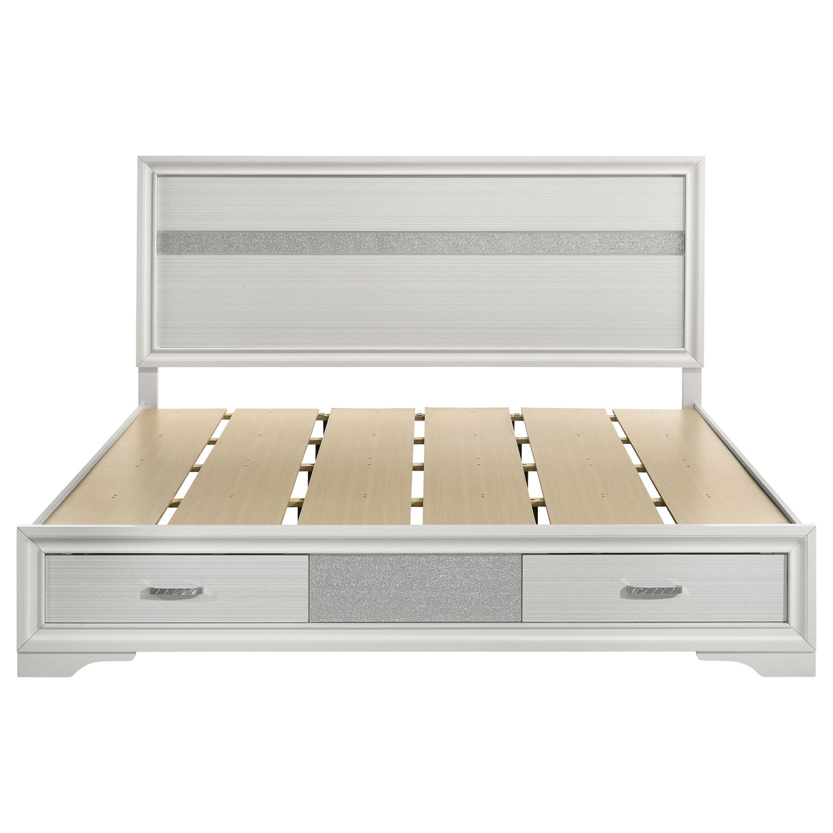 Miranda 51-inch Wood California King Storage Panel Bed White