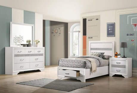 Furniture City Houma - Coaster - Miranda 4-piece Twin Bedroom Set White - 205111T-S4