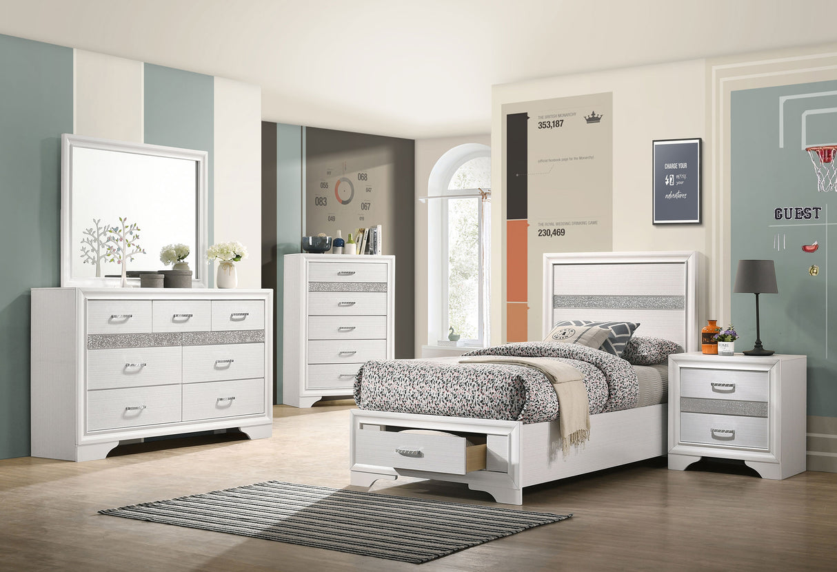 Furniture City Houma - Coaster - Miranda 5-piece Twin Bedroom Set White - 205111T-S5