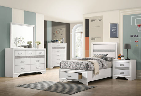 Furniture City Houma - Coaster - Miranda 5-piece Twin Bedroom Set White - 205111T-S5