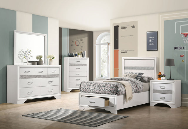 Furniture City Houma - Coaster - Miranda 5-piece Twin Bedroom Set White - 205111T-S5