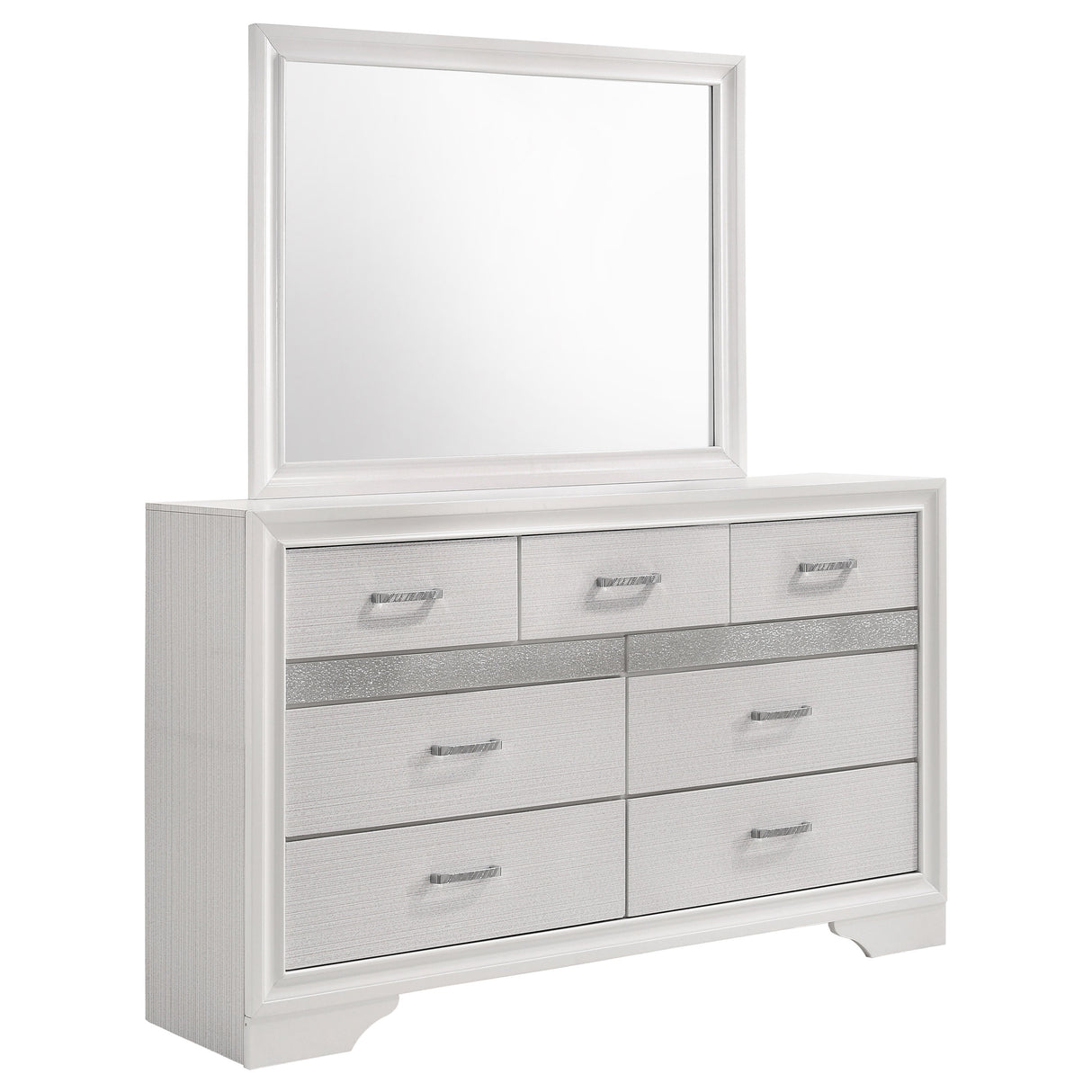Furniture City Houma - Coaster - Miranda 7-drawer Dresser with Mirror White - 205113M