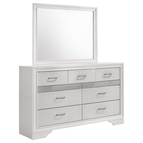 Furniture City Houma - Coaster - Miranda 7-drawer Dresser with Mirror White - 205113M
