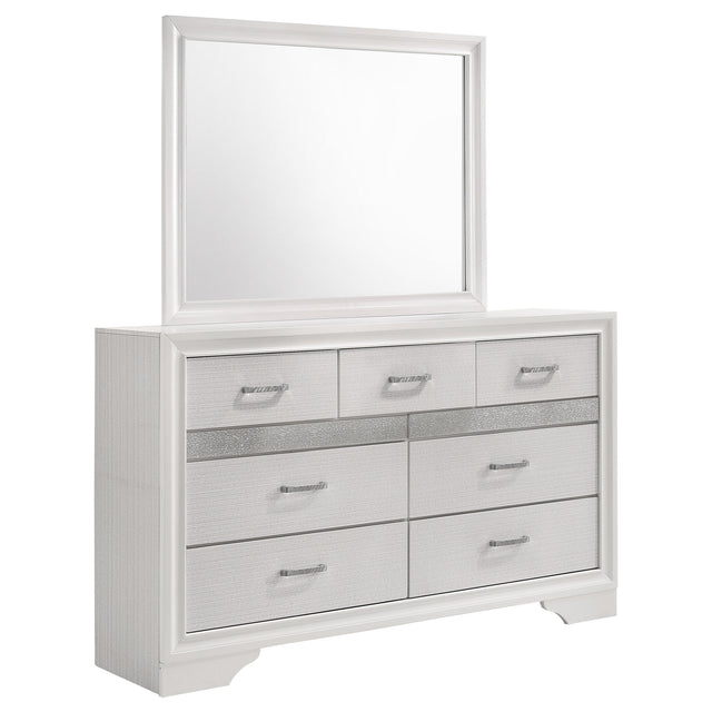 Furniture City Houma - Coaster - Miranda 7-drawer Dresser with Mirror White - 205113M