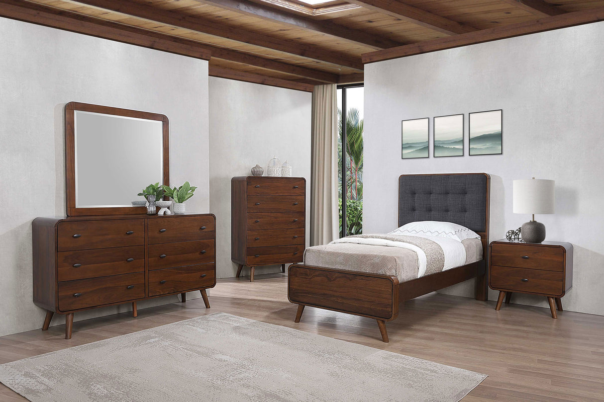 Furniture City Houma - Coaster - Robyn 5-piece Twin Bedroom Set Dark Walnut - 205131T-S5