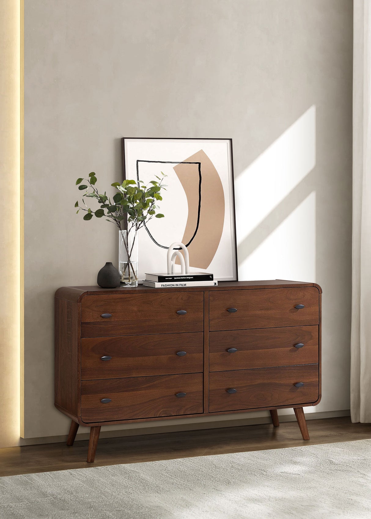Robyn 6-drawer Bedroom Dresser Dark Walnut