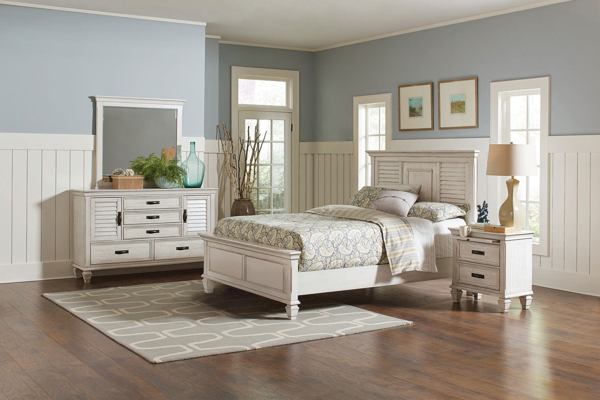 Furniture City Houma - Coaster - Franco 4-piece Queen Bedroom Set Distressed White - 205331Q-S4