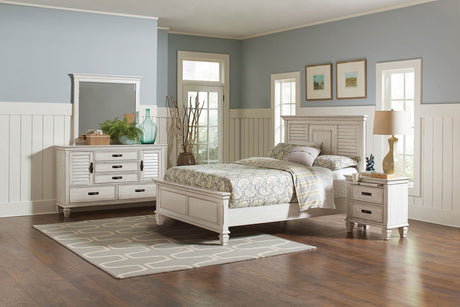 Furniture City Houma - Coaster - Franco 4-piece Queen Bedroom Set Distressed White - 205331Q-S4