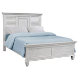 Furniture City Houma - Coaster - Franco Wood Queen Panel Bed Distressed White - 205331Q