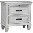 Furniture City Houma - Coaster - Franco 2-drawer Nightstand Distressed White - 205332