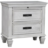 Furniture City Houma - Coaster - Franco 2-drawer Nightstand Distressed White - 205332
