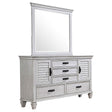 Furniture City Houma - Coaster - Franco 5-drawer Dresser with Mirror Distressed White - 205333M