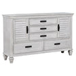 Furniture City Houma - Coaster - Franco 5-drawer Dresser Distressed White - 205333