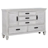 Furniture City Houma - Coaster - Franco 5-drawer Dresser Distressed White - 205333